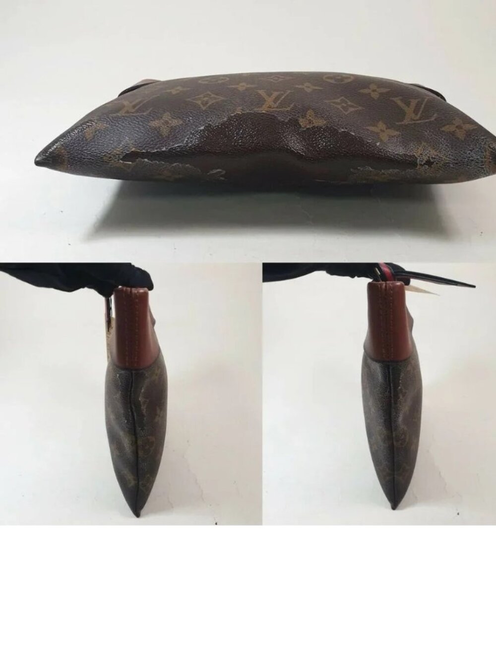 LOUIS VUITTON Pochette Tuileries Monogram Caramel Rouge - Picture 4 of 12